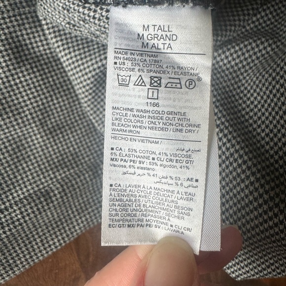 Old Navy Gray Houndstooth Pixie Pull-On Wide-Leg Women's Pants Medium Tall - Picture 9 of 11